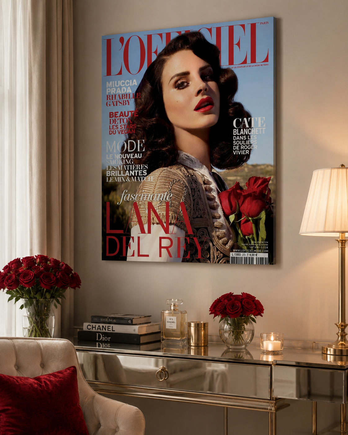 Lana Del Rey LOfficiel Paris  | Vintage French Magazine Cover  for Luxury Aesthetic Decor album cover poster print wall art decor
