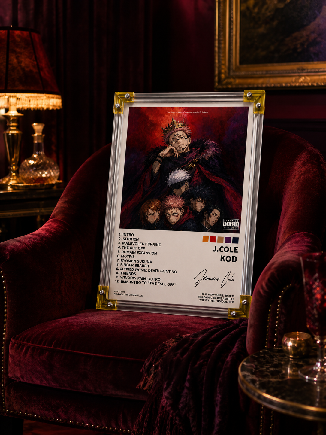 J. Cole KOD x Jujutsu Kaisen Anime Album Cover  album cover poster print wall art decor