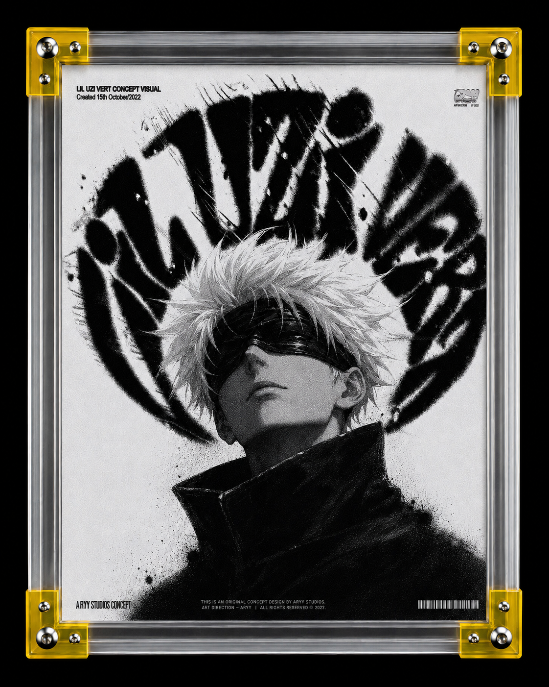 Lil Uzi Vert Anime Wall Art - Satoru Gojo Jujutsu Kaisen Concept Visual  album cover poster print wall art decor
