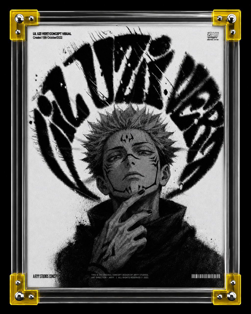 Lil Uzi Vert Anime Wall Art - Ryomen Sukuna Jujutsu Kaisen Concept Visual album cover poster print wall art decor