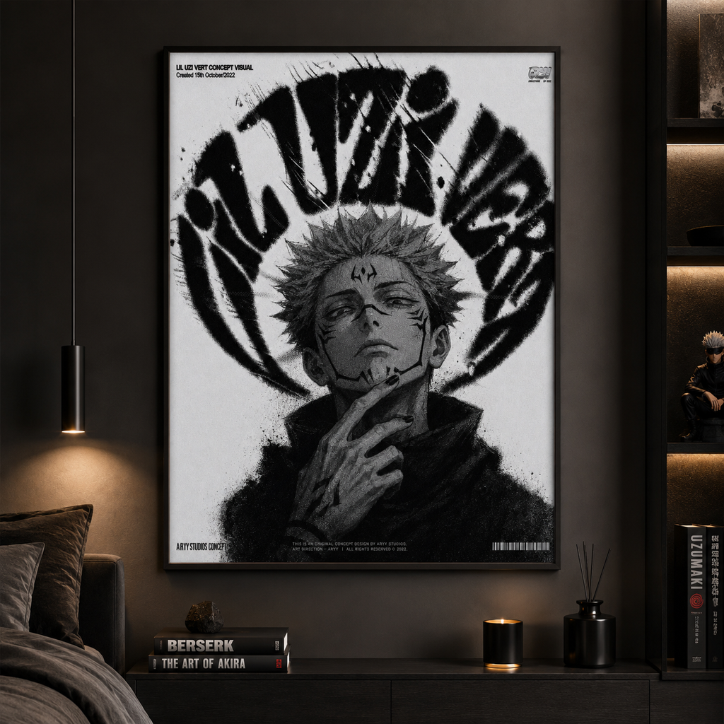 Lil Uzi Vert Anime Wall Art - Ryomen Sukuna Jujutsu Kaisen Concept Visual album cover poster print wall art decor