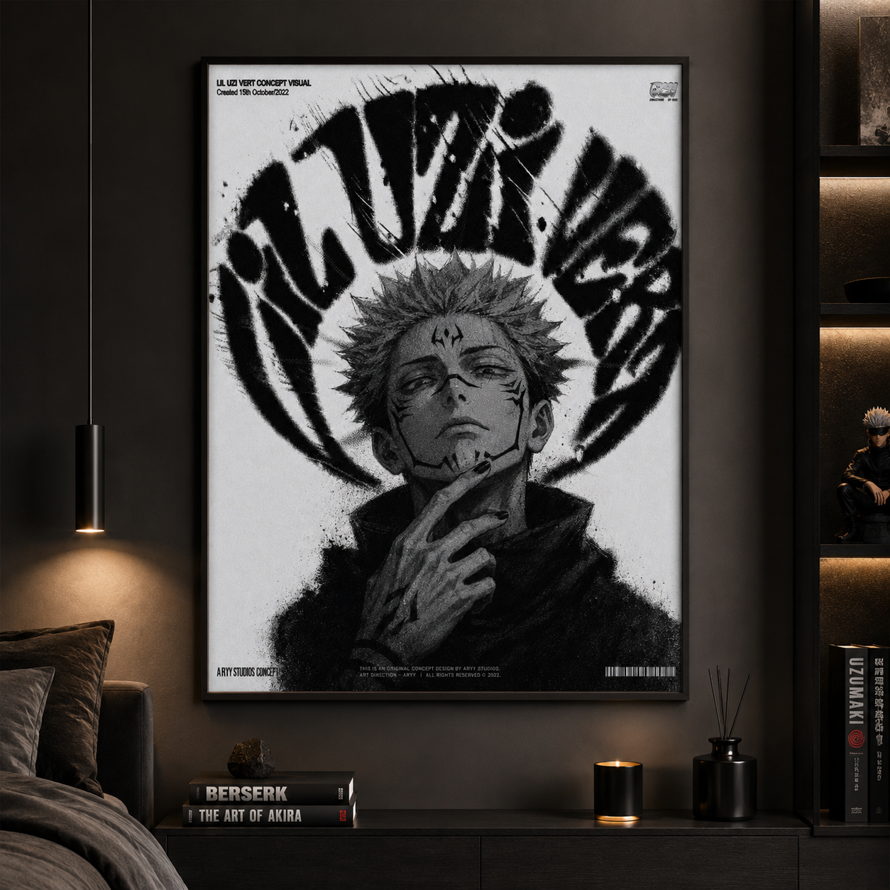 Lil Uzi Vert Anime Wall Art - Ryomen Sukuna Jujutsu Kaisen Concept Visual  album cover poster print wall art decor