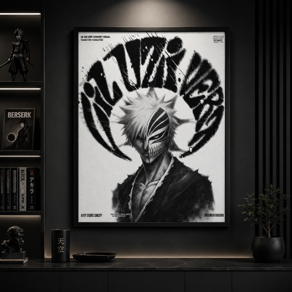Lil Uzi Vert Anime Wall Art - Ichigo Kurosaki Bleach Concept Visual album cover poster print wall art decor