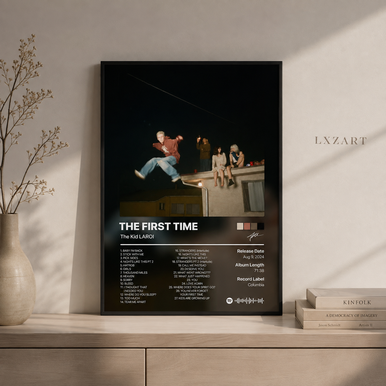 The Kid LAROI The First Time Rooftop Tracklist Poster | Unframed Bedroom Wall Art