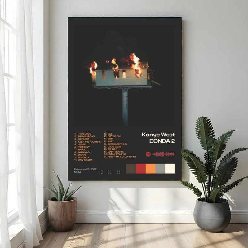 Kanye West Donda 2 Tracklist album cover poster print wall art decor