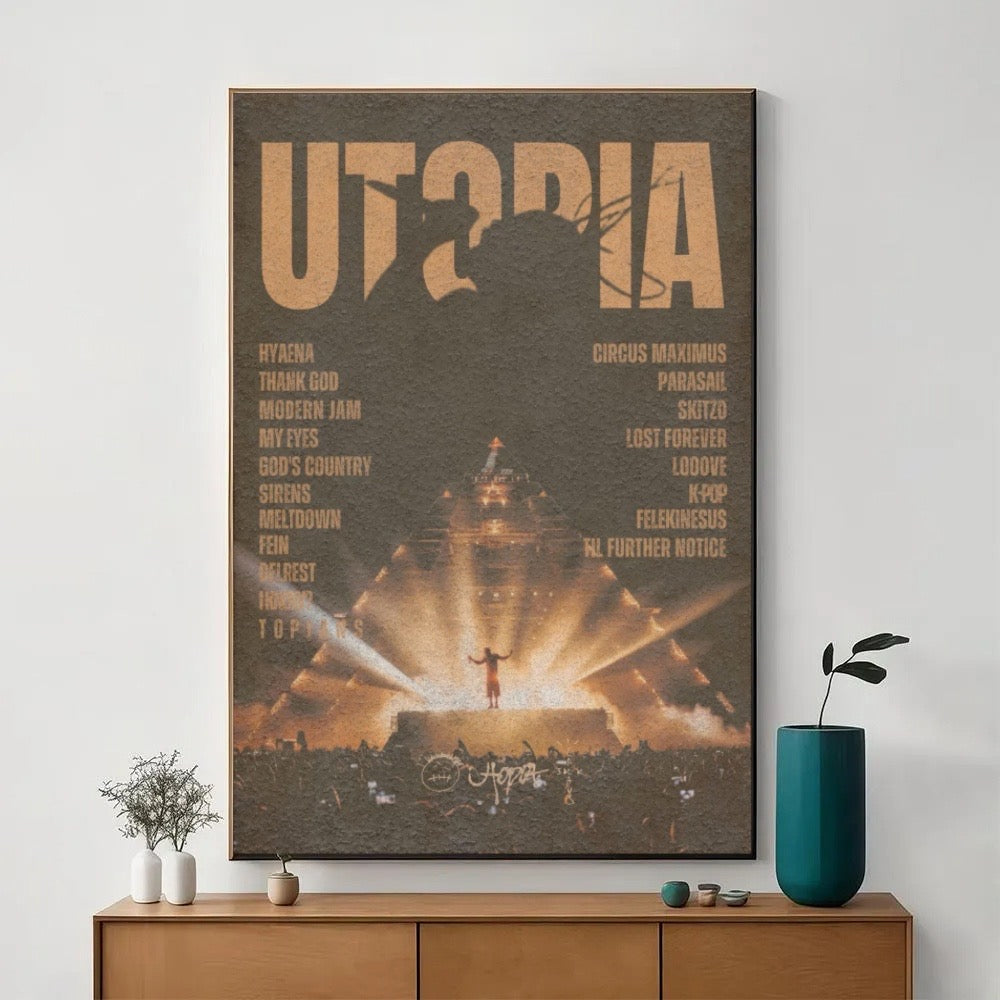 Travis Scott Utopia Tracklist album cover poster print wall art decor