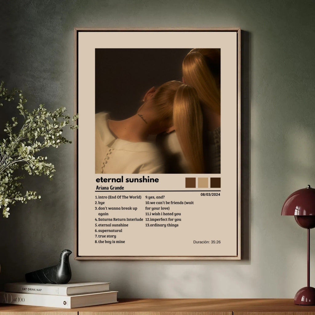 Ariana Grande Eternal Sunshine Minimalist   - Cream album cover poster print wall art decor