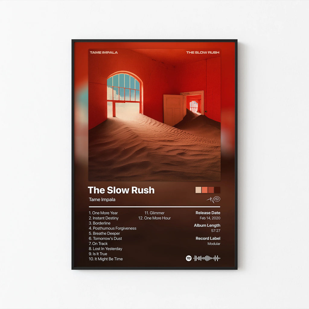 Tame Impala The Slow Rush Tracklist  | Unframed Bedroom Wall Art album cover poster print wall art decor