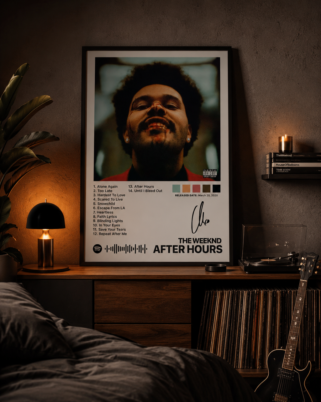 The Weeknd After Hours Wall Art Print - Premium Canvas , Music  Decor album cover poster print wall art decor