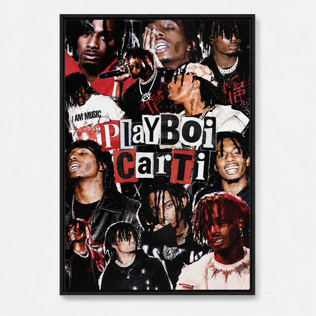 Playboi Carti Red Black Collage  | Unframed Bedroom Wall Art album cover poster print wall art decor
