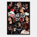Playboi Carti Red Black Collage Poster | Unframed Bedroom Wall Art