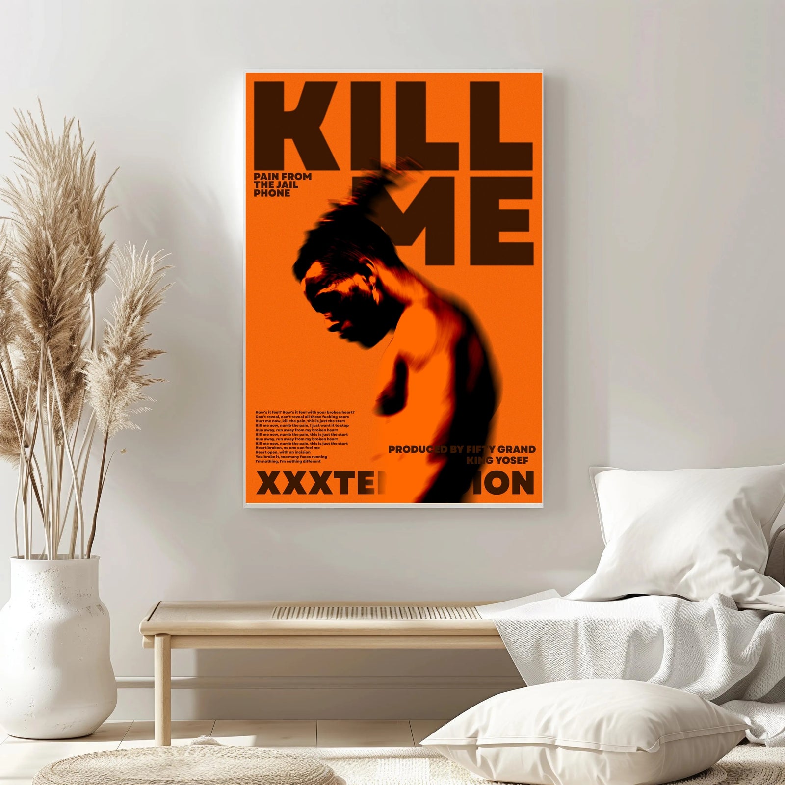 XXXTentacion XXXTENTACION Kill Me Abstract Orange Art album cover poster print wall art decor