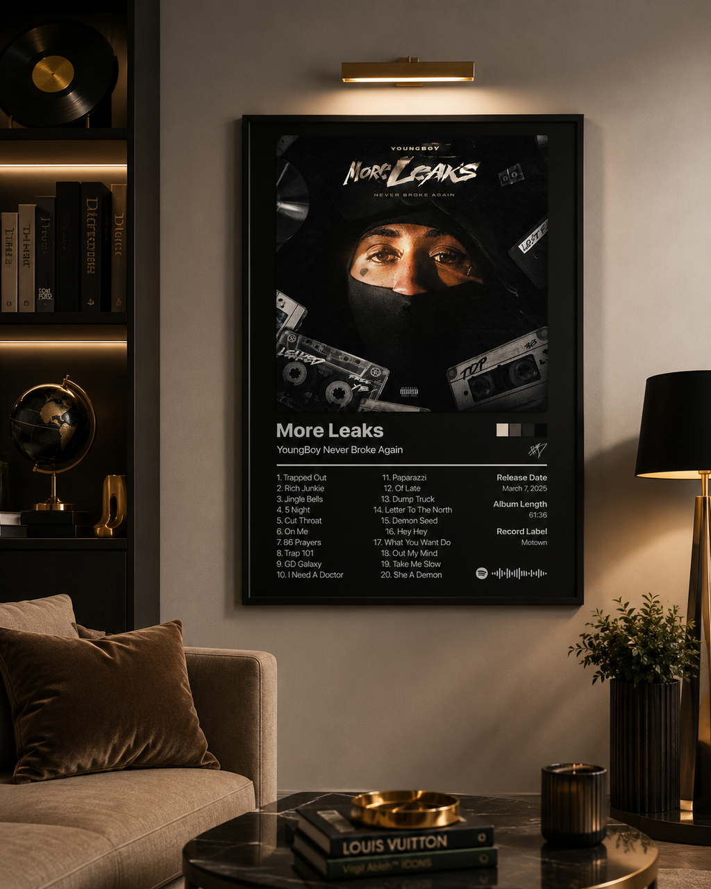 YoungBoy Never Broke Again More Leaks Tracklist  | Unframed Bedroom Wall Art album cover poster print wall art decor