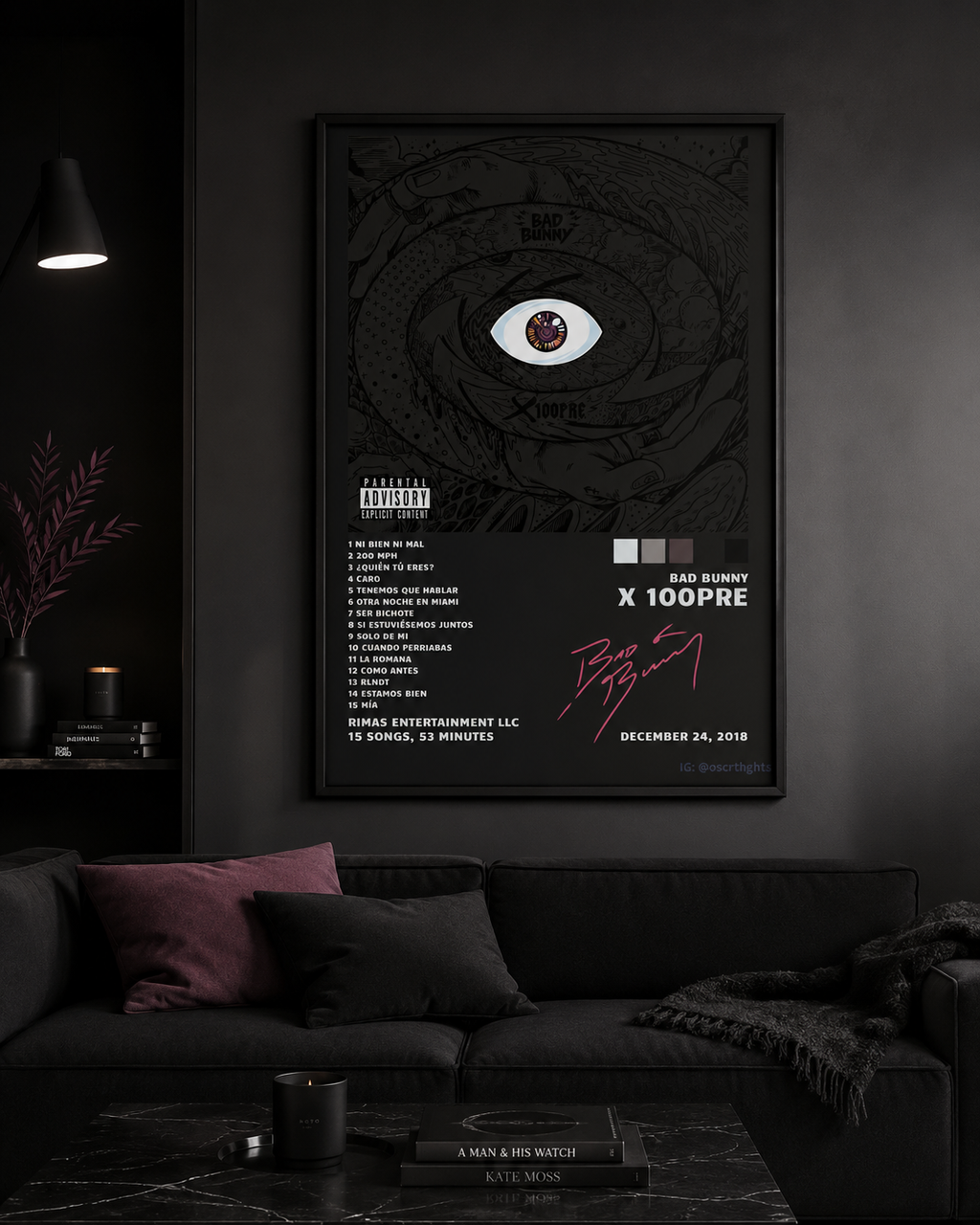 Bad Bunny X 100PRE   | Unframed Bedroom Wall Art album cover poster print wall art decor