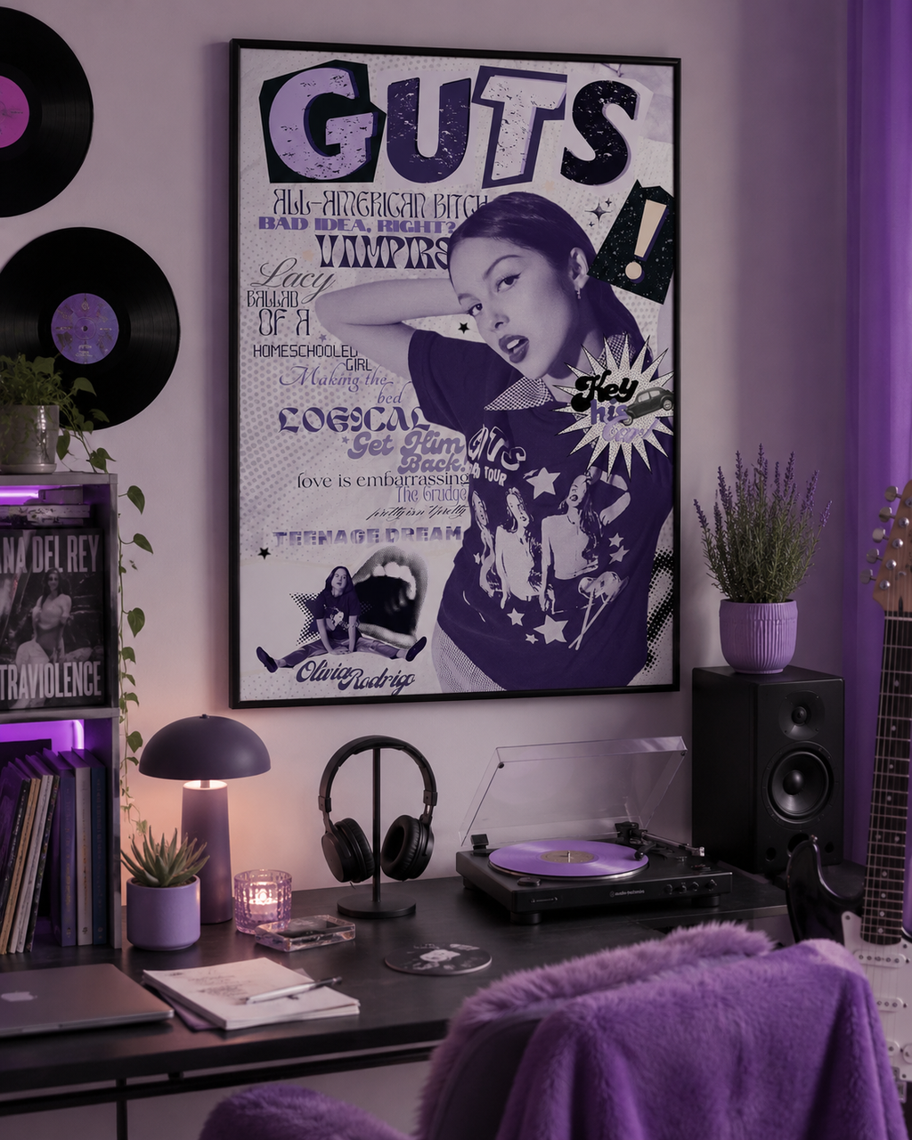 Olivia Rodrigo GUTS  Collage  | Unframed Bedroom Wall Art album cover poster print wall art decor