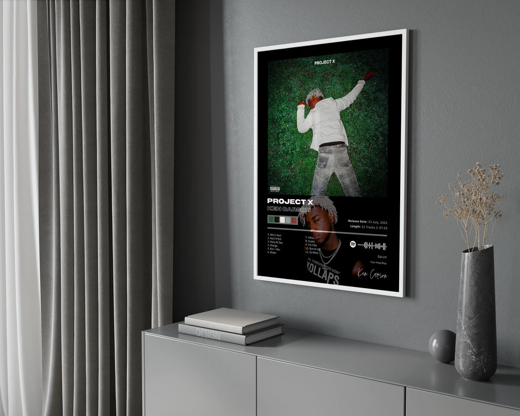 Ken Carson Project X Tracklist  | Unframed Bedroom Wall Art album cover poster print wall art decor