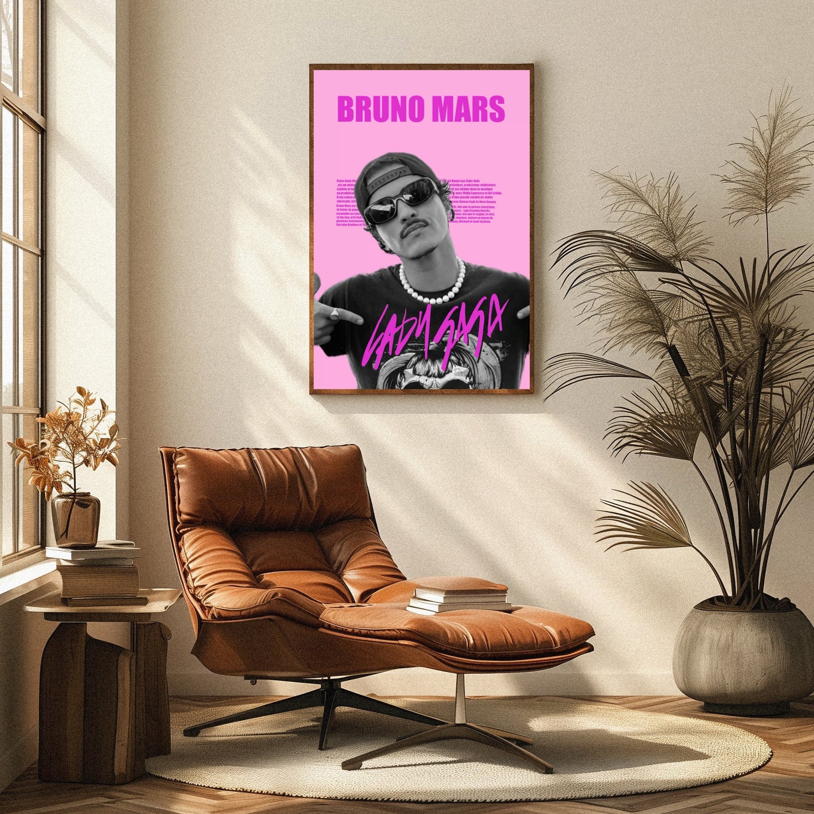 Bruno Mars Pink Pop Art album cover poster print wall art decor