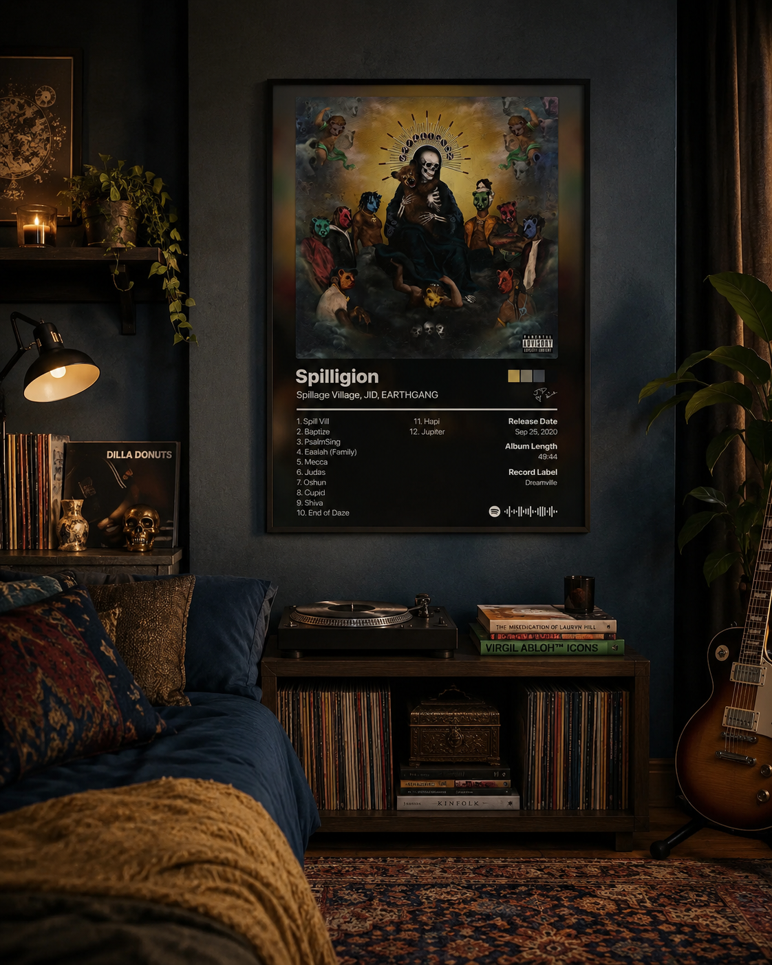 Spillage Village JID EARTHGANG Spilligion Tracklist Poster | Unframed Bedroom Wall Art