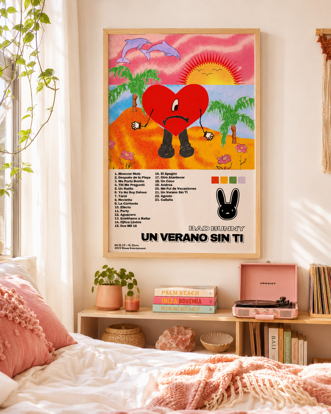 Bad Bunny Un Verano Sin Ti Tracklist | Unframed Bedroom album cover poster print wall art decor