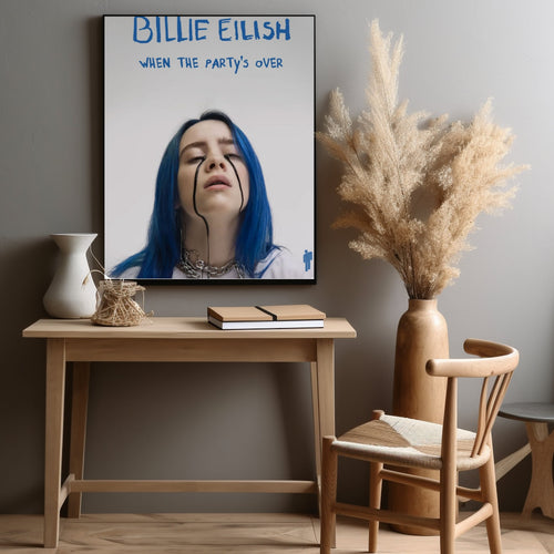 Billie Eilish When The Partys Over  Non-woven Music album cover poster print wall art decor