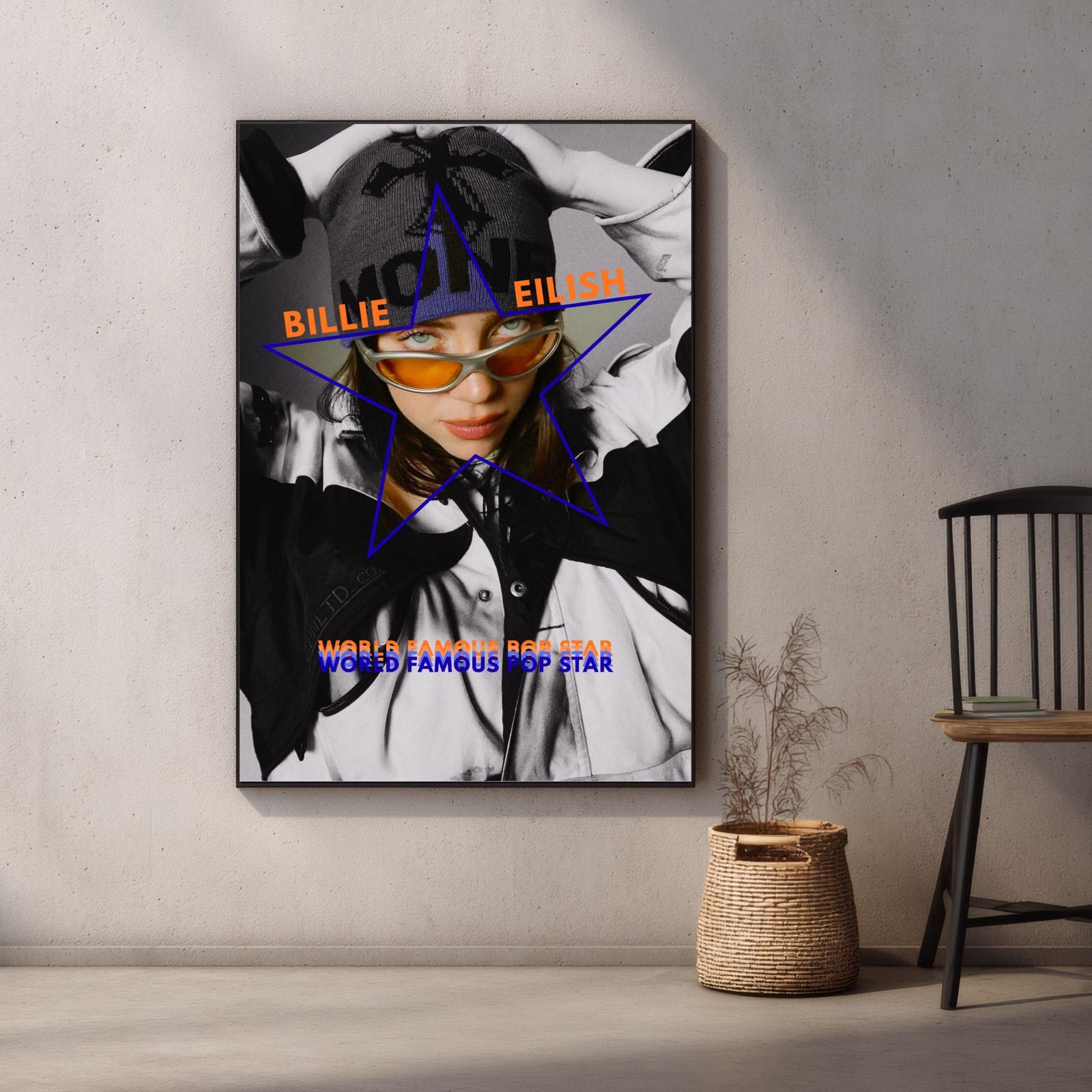 Billie Eilish World Famous Y2K Style album cover poster print wall art decor