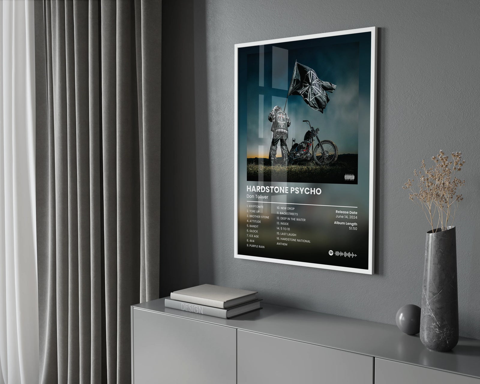 Don Toliver Hardstone Psycho Tracklist | Unframed Bedroom album cover poster print wall art decor