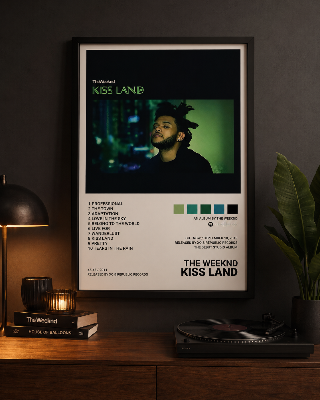 The Weeknd Kiss Land   | Waterproof Non-Woven Fabric  The Weeknd Kiss Land  - Premium Canvas , Music  Decor album cover poster print wall art decor