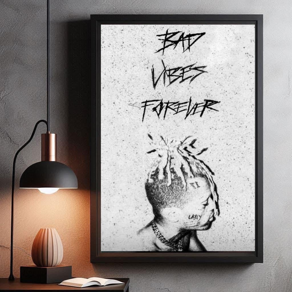XXXTentacion XXXTENTACION Bad Vibes Forever Text Art album cover poster print wall art decor