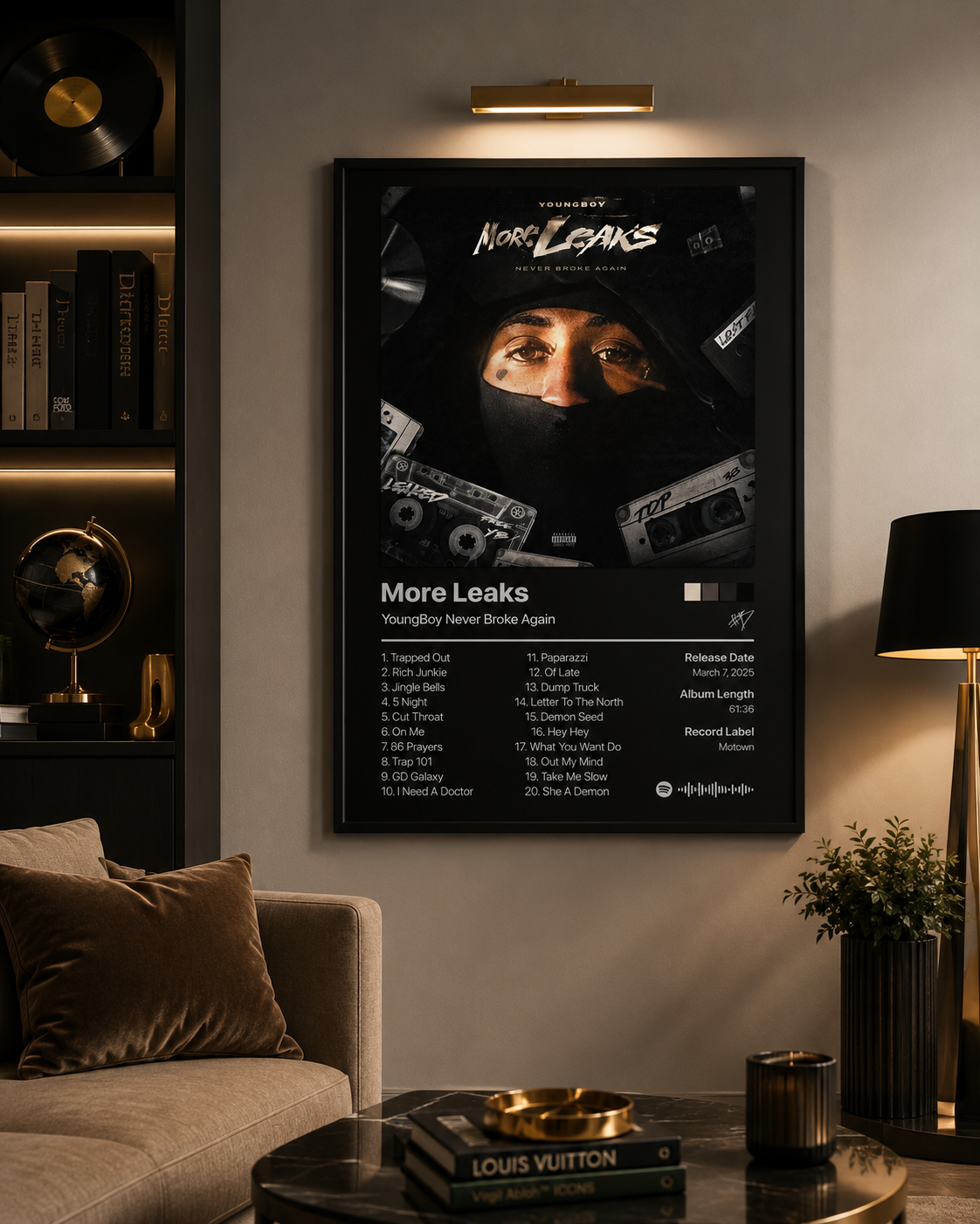 YoungBoy Never Broke Again More Leaks Tracklist Poster | Unframed Bedroom Wall Art