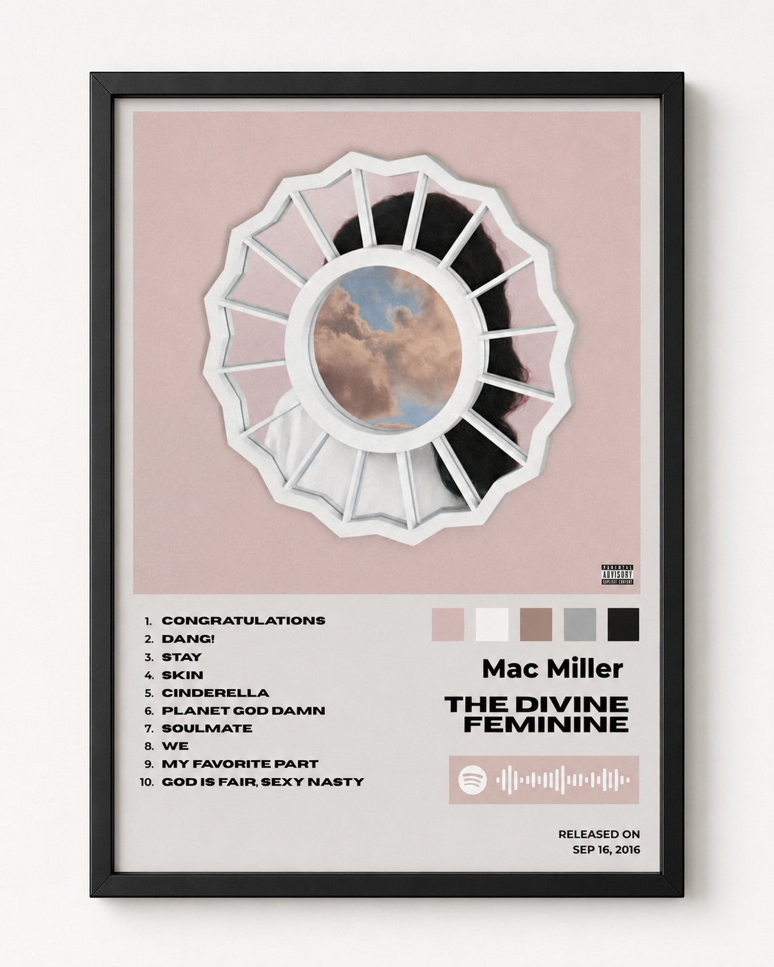 Mac Miller The Divine Feminine Tracklist | Unframed Bedroom album cover poster print wall art decor