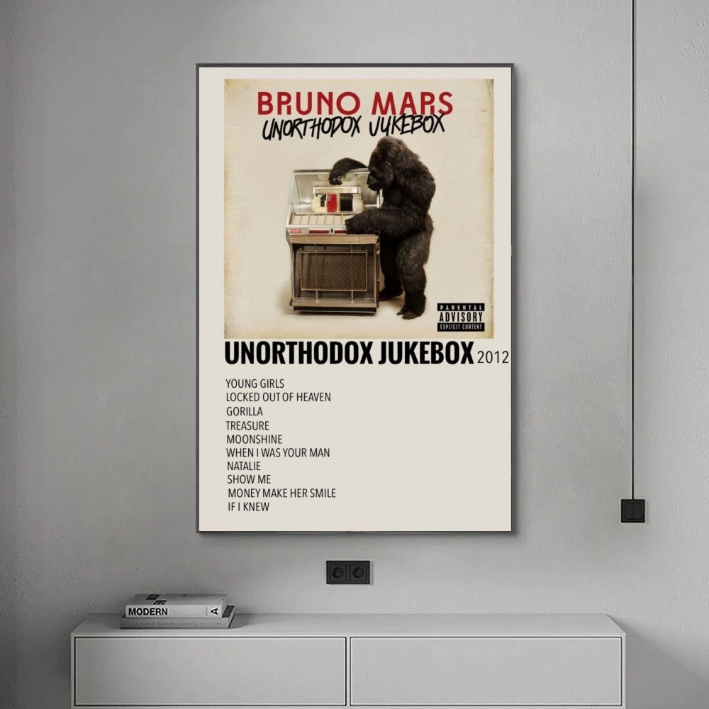 Bruno Mars Unorthodox Jukebox Tracklist Wall Art Print album cover poster print wall art decor