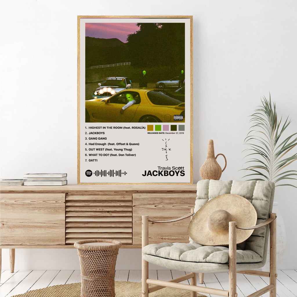 Travis Scott Jackboys Tracklist Wall Art Print album cover poster print wall art decor