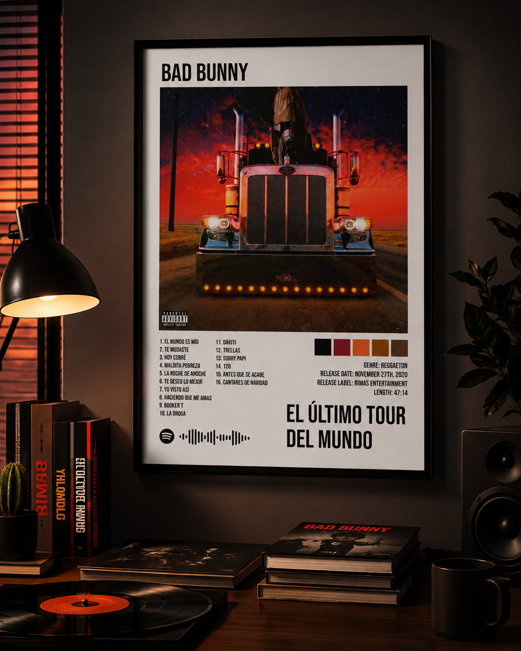Bad Bunny El Último Tour Del Mundo   | Unframed Bedroom Wall Art album cover poster print wall art decor