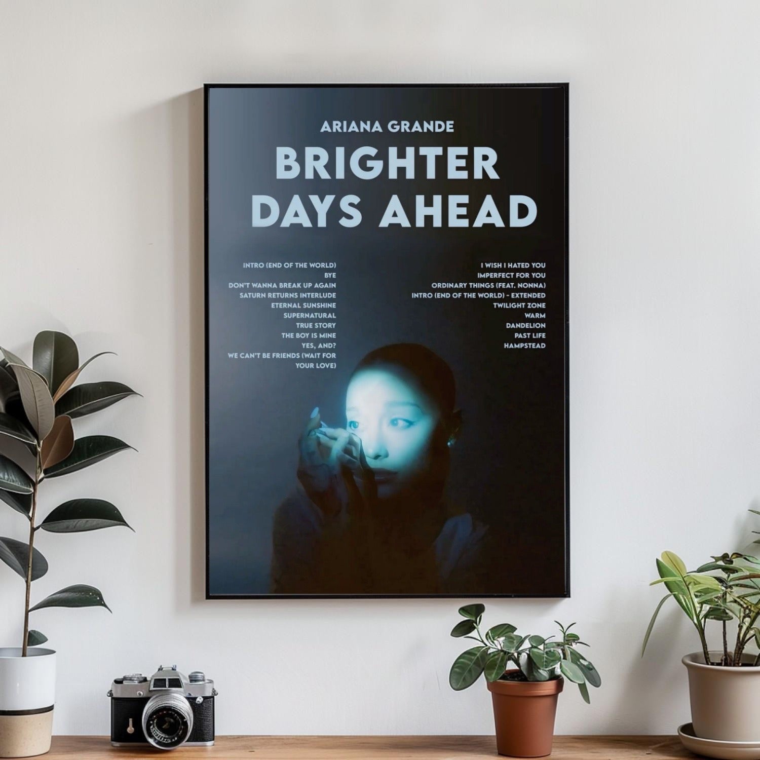 Ariana Grande Brighter Days Ahead Deep Blue album cover poster print wall art decor