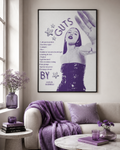 Olivia Rodrigo GUTS Tracklist Poster | Unframed Bedroom Wall Art
