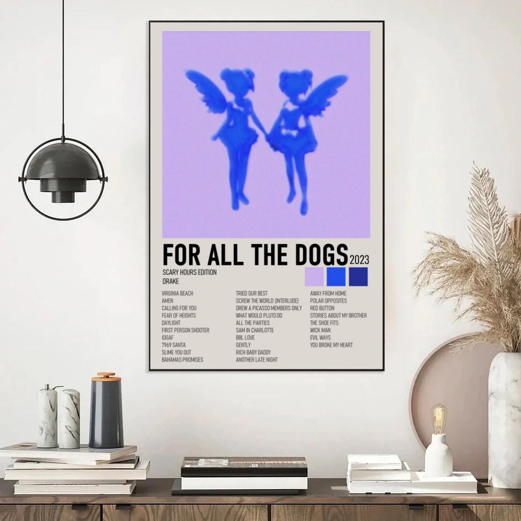 Drake For All The Dogs Purple Scary Hours Edition album cover poster print wall art decor
