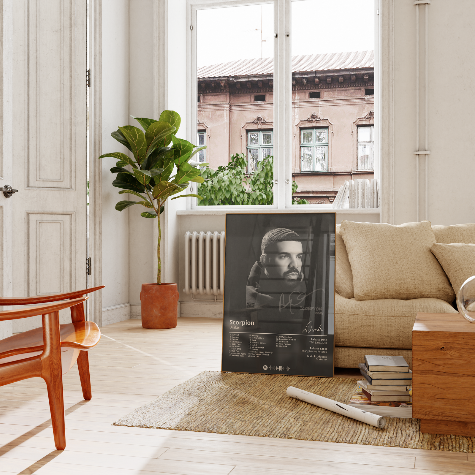 Drake Scorpion Tracklist  | Unframed Bedroom album cover poster print wall art decor