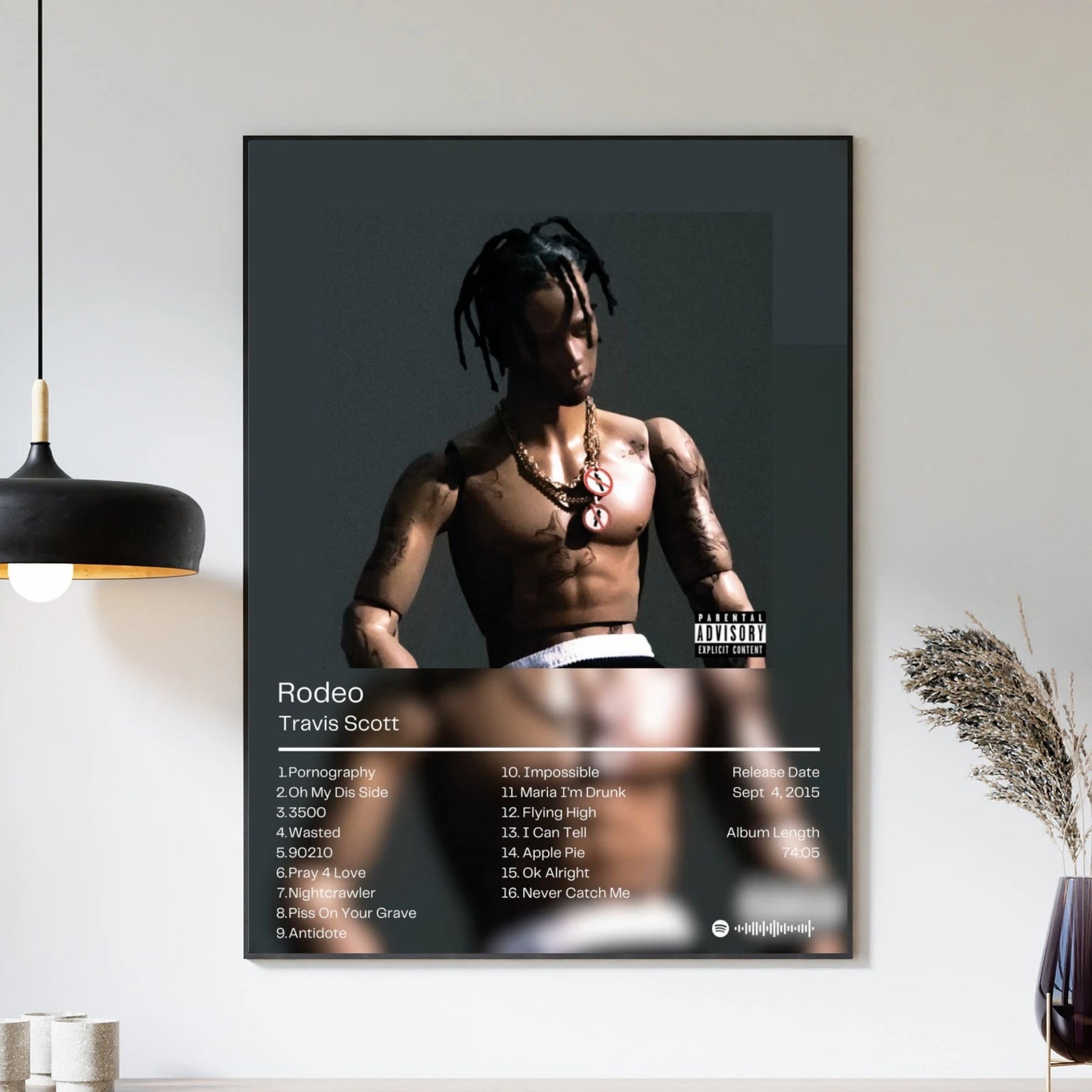 Travis Scott Rodeo Tracklist album cover poster print wall art decor