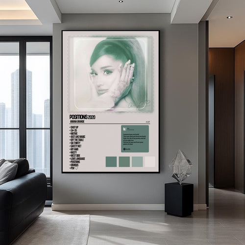 Ariana Grande Positions Tracklist  | Pink Edition | Unframed Bedroom album cover poster print wall art decor