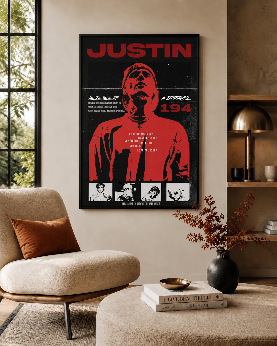 Justin Bieber Justin Timberlake Concert   - Premium Canvas , Music Fan Decor album cover poster print wall art decor