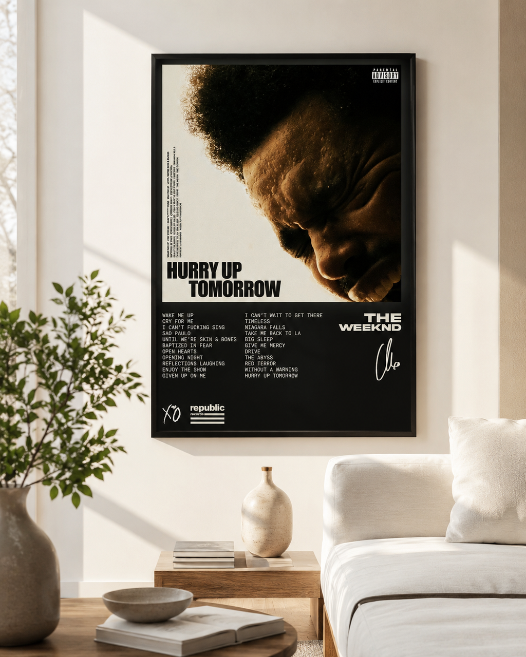 The Weeknd Dawn FM Tracklist Wall Art Print - Premium Canvas , Music  Decor album cover poster print wall art decor