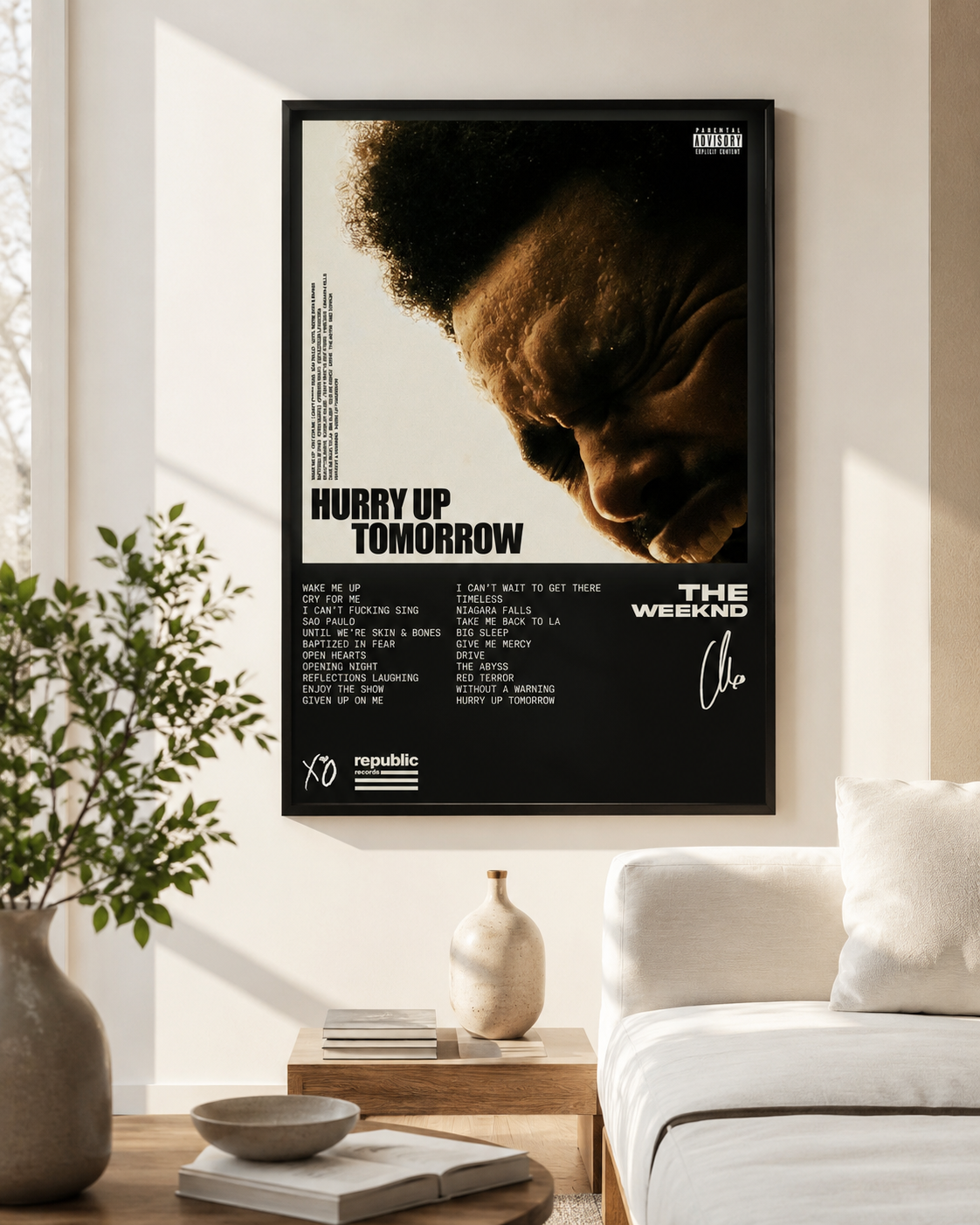 The Weeknd Dawn FM Tracklist  - Premium Canvas , Music  Decor album cover poster print wall art decor