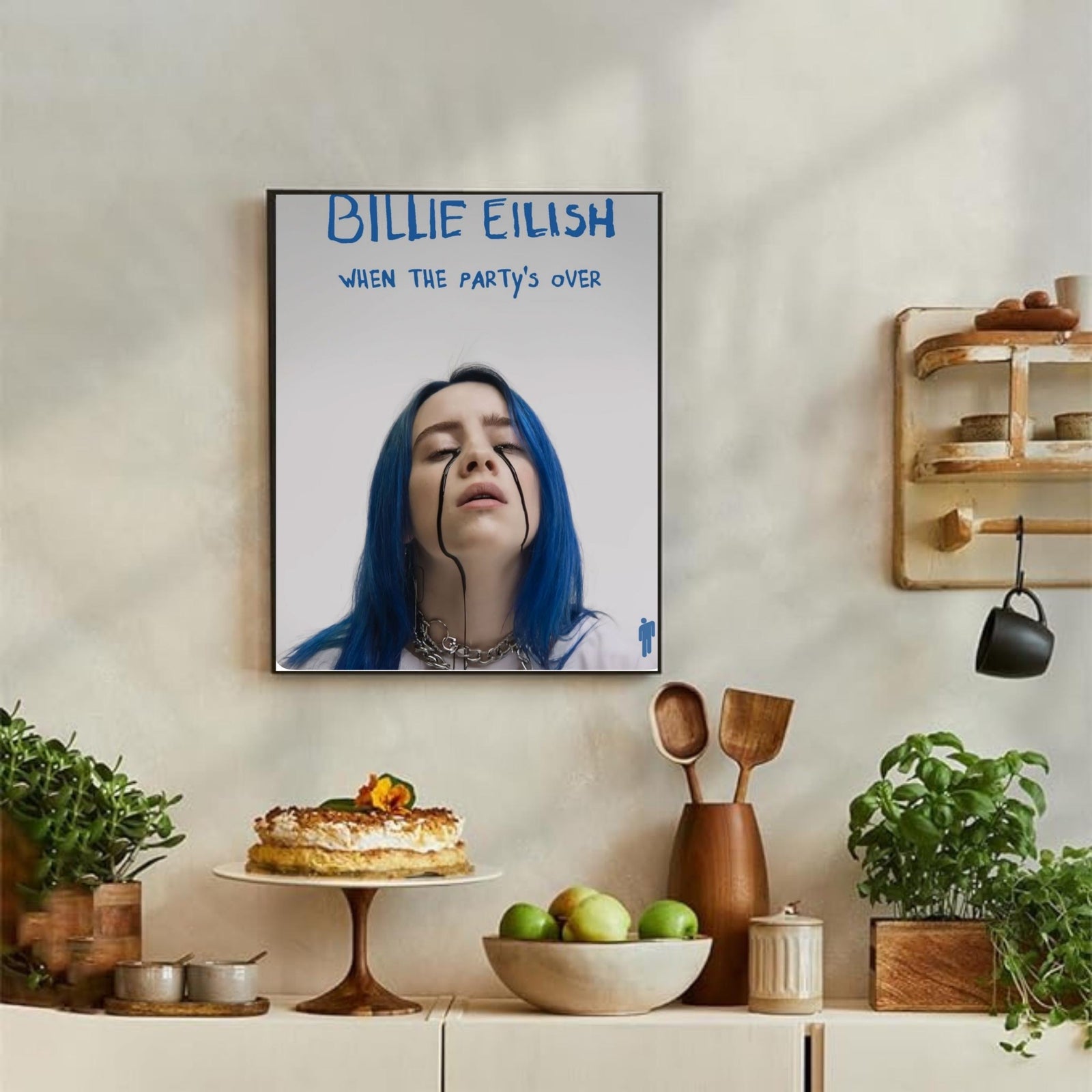 Billie Eilish When The Partys Over  Non-woven Music album cover poster print wall art decor