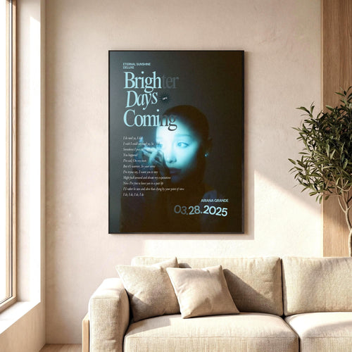 Ariana Grande Brighter Days Coming  - Deep Blue Art Edition album cover poster print wall art decor