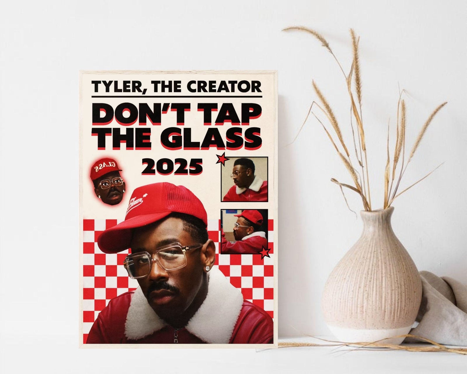 Tyler, The Creator Dont Tap The Glass 2025 Red Checker album cover poster print wall art decor