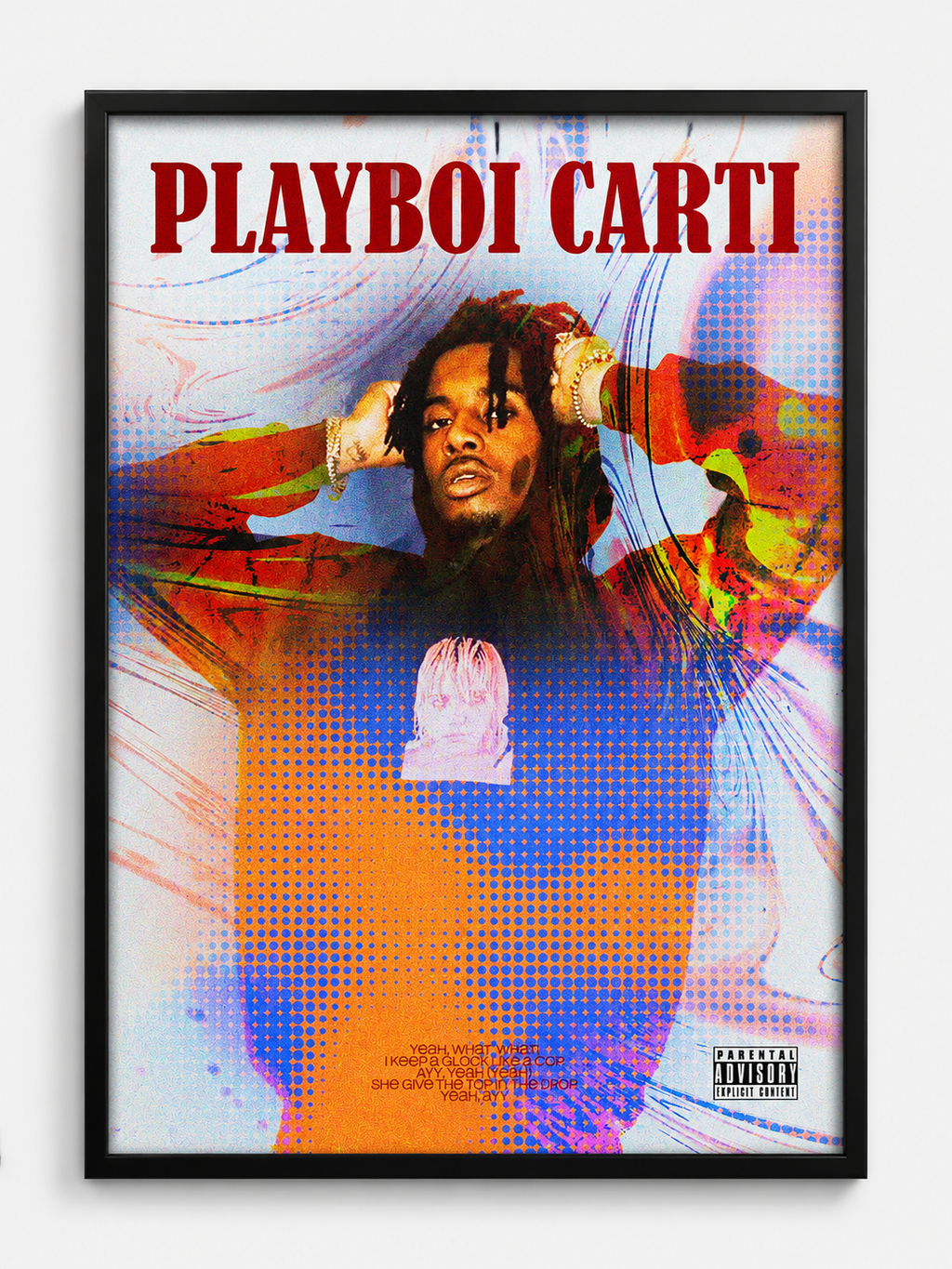 Playboi Carti Portrait  | Unframed Bedroom Wall Art album cover poster print wall art decor