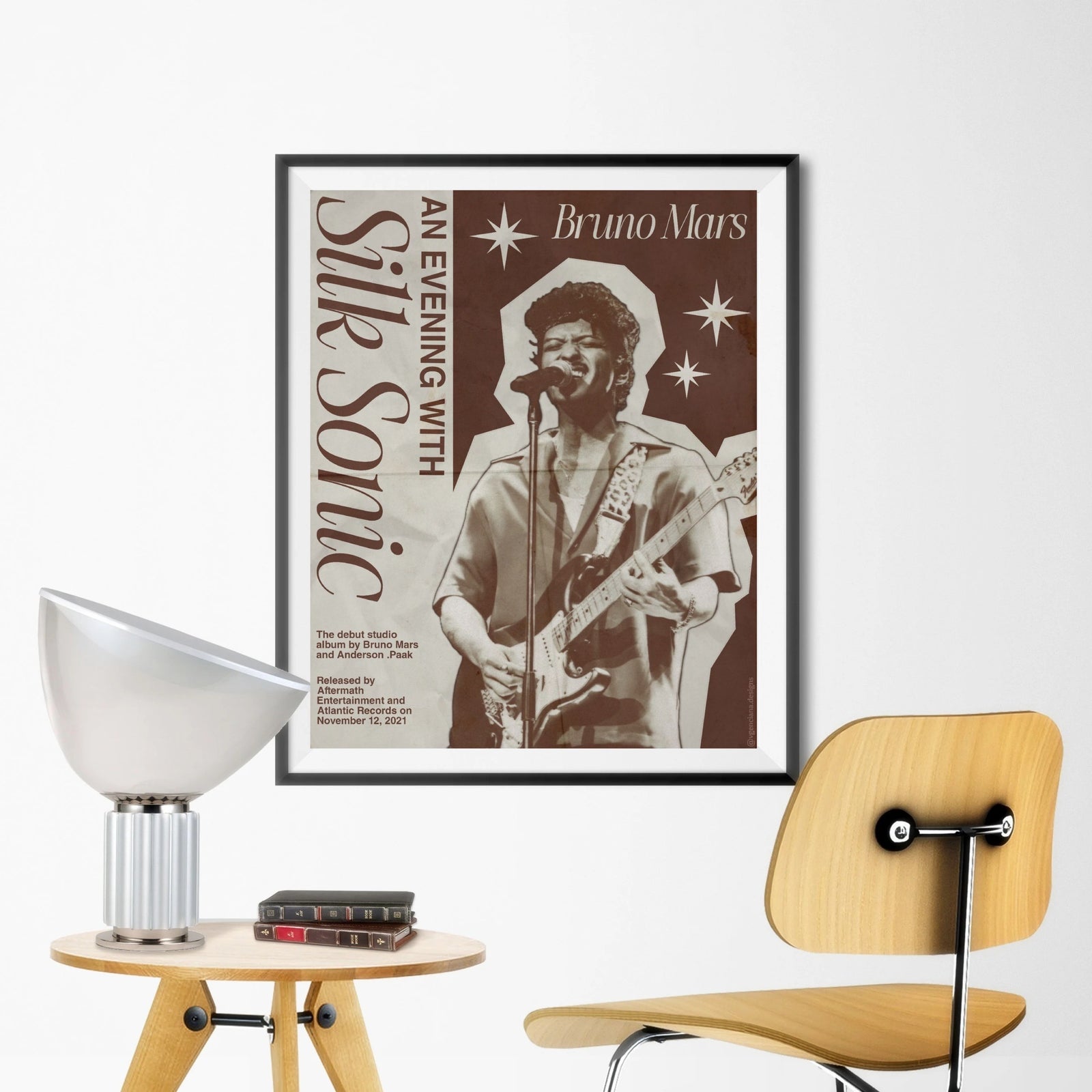 Bruno Mars An Evening With Silk Sonic Vintage album cover poster print wall art decor