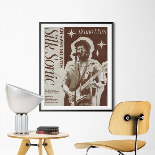 Bruno Mars An Evening With Silk Sonic Vintage album cover poster print wall art decor