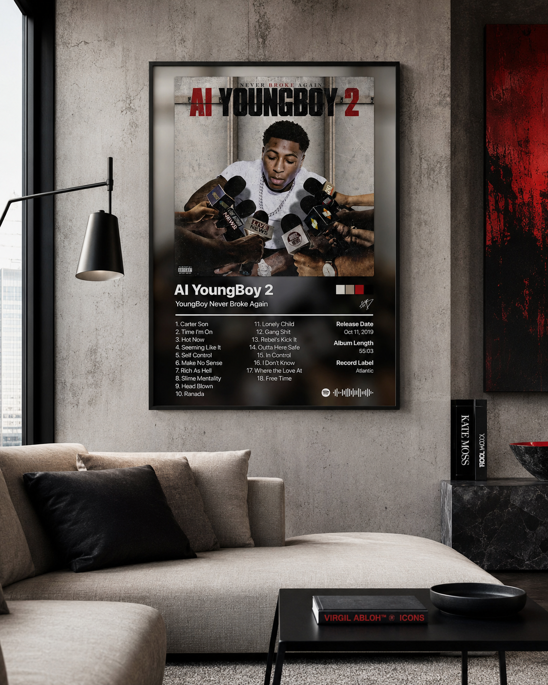 YoungBoy Never Broke Again AI YoungBoy 2 Tracklist | Unframed Bedroom album cover poster print wall art decor