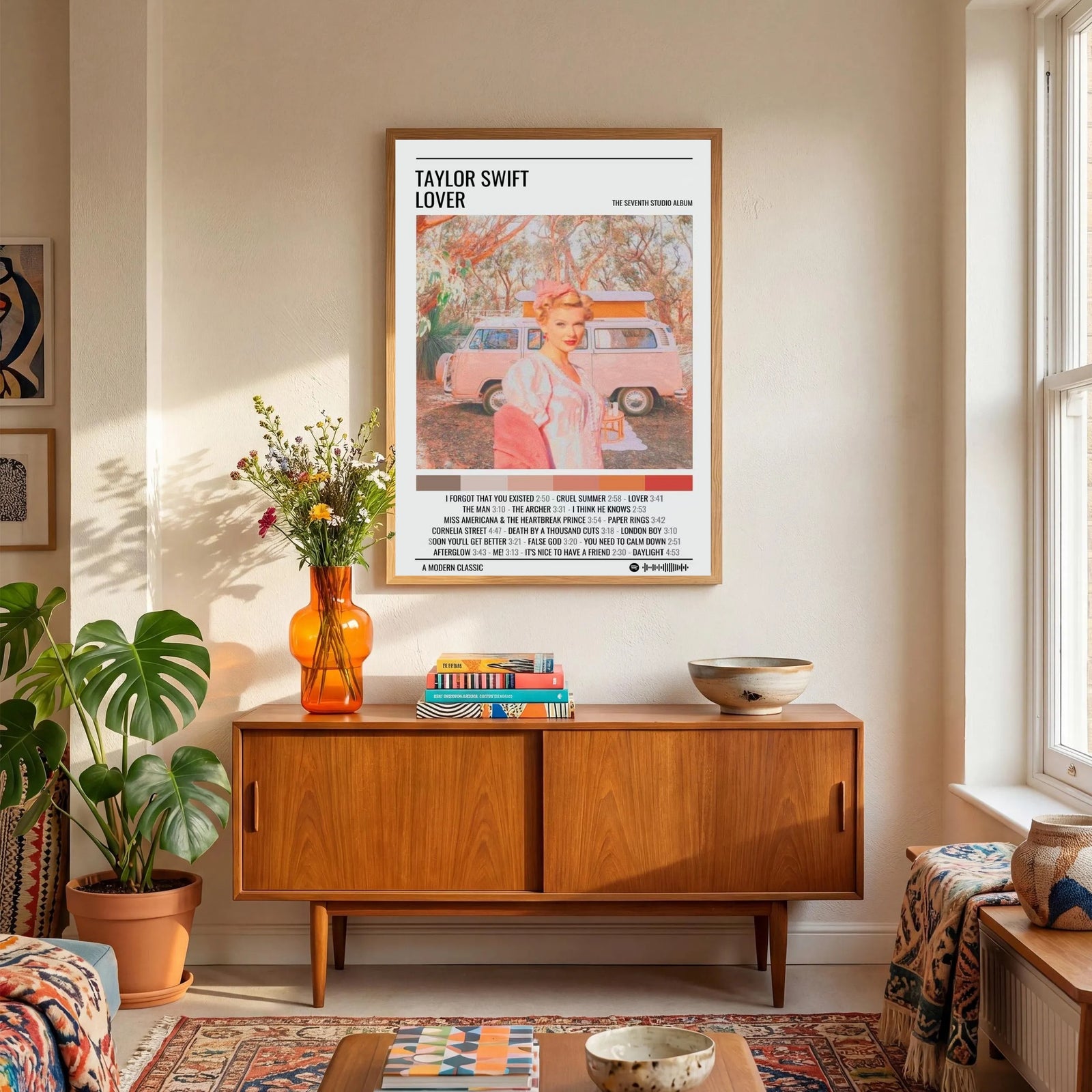 Taylor Swift Lover   | Color Palette Tracklist Art Print | Soft Aesthetic Wall Decor for Bedrooms album cover poster print wall art decor